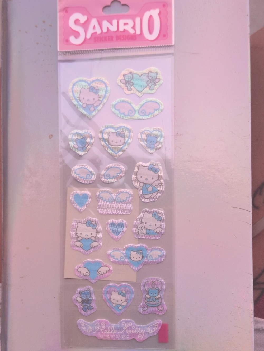 Sanrio Hello Kitty Blue and White Holographic Sticker Sheet